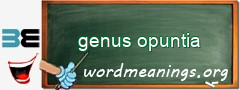 WordMeaning blackboard for genus opuntia